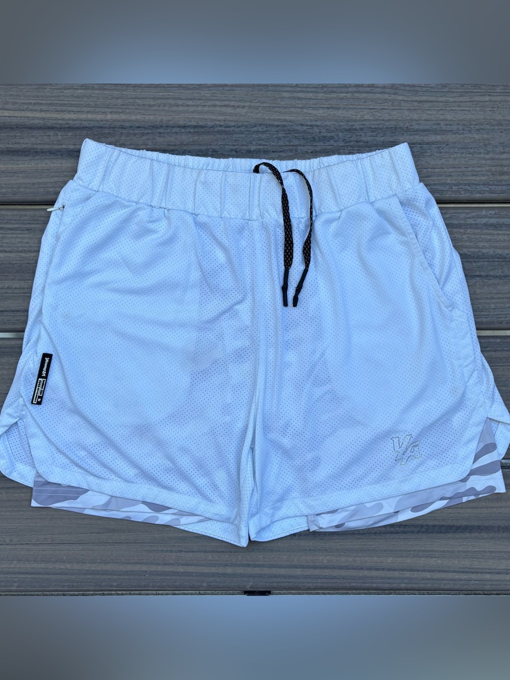 YoungLA White Trilogy 2-in-1 Mesh Shorts